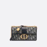 30 Montaigne East-West Bag with Chain Blue Dior Oblique Jacquard