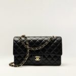 Classic 11.12 handbag, Lambskin & gold-tone metal, black - Chanel