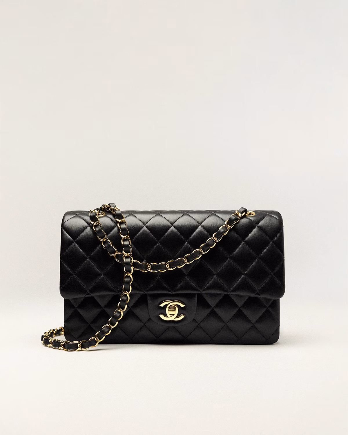 Classic 11.12 handbag, Lambskin & gold-tone metal, black - Chanel