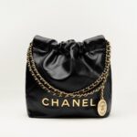 CHANEL 22 Mini Handbag Shiny Calfskin & Gold-Tone Metal