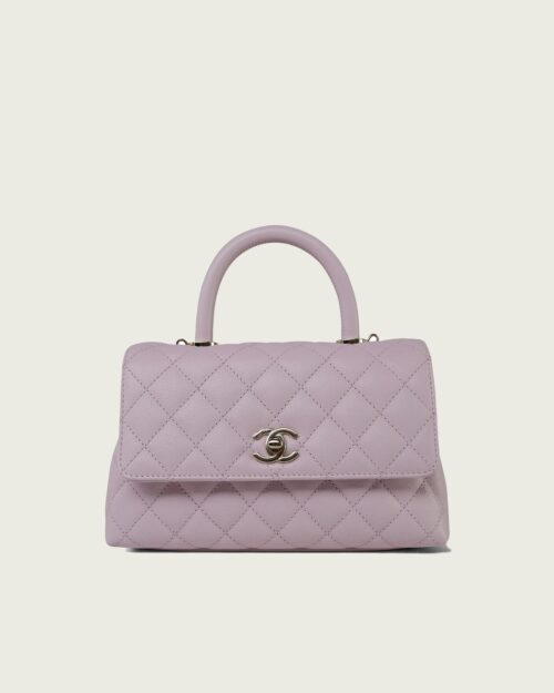 CHANEL 22P Light Pink Caviar Quilted Small Coco Handle LGHW