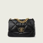 CHANEL Black Lambskin Quilted Small 19 Flap Mixed Hardware