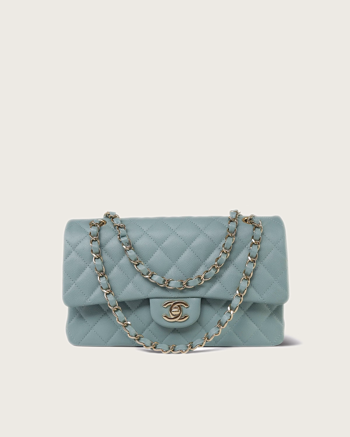 CHANEL Dark Green Caviar Quilted Classic Flap Medium4