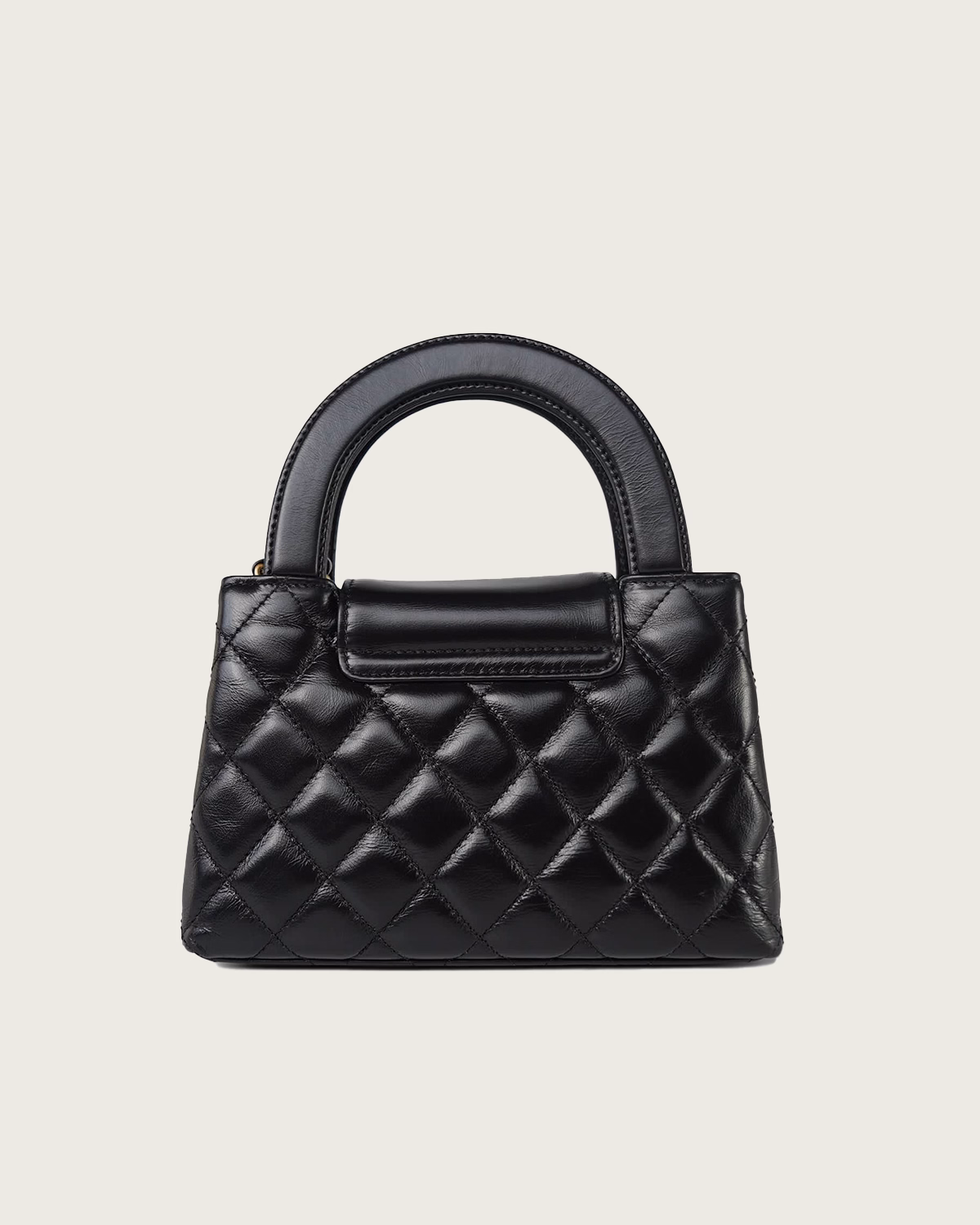 Kelly Top Handle Shopping Bag Quilted Shiny Aged Calfskin Mini1