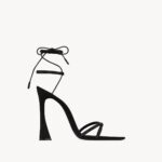 LIZA sandals in satin crepe and rhinestones Saint Laurent