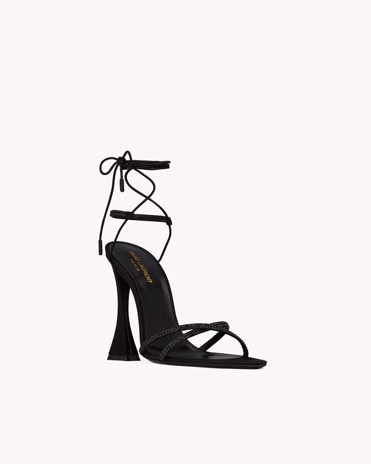 LIZA sandals in satin crepe and rhinestones Saint Laurent2