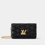 Signature Quilted Flap Bag PM in malletage lambskin front view