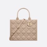 Medium Dior Book Tote Black Macrocannage Calfskin