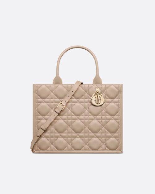 Medium Dior Book Tote Black Macrocannage Calfskin