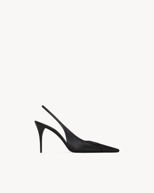 Saint Laurent BABYLONE BRETEUIL Slingback Pumps – Cut-Out Toe with Cassandre Detail