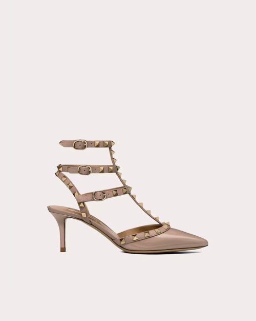 Valentino Garavani Rockstud Caged Pump in Patent Leather – 65mm