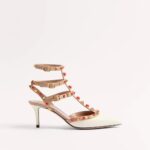Valentino Garavani Rockstud Calfskin Pumps with Cabochon Stones – 65mm Heel