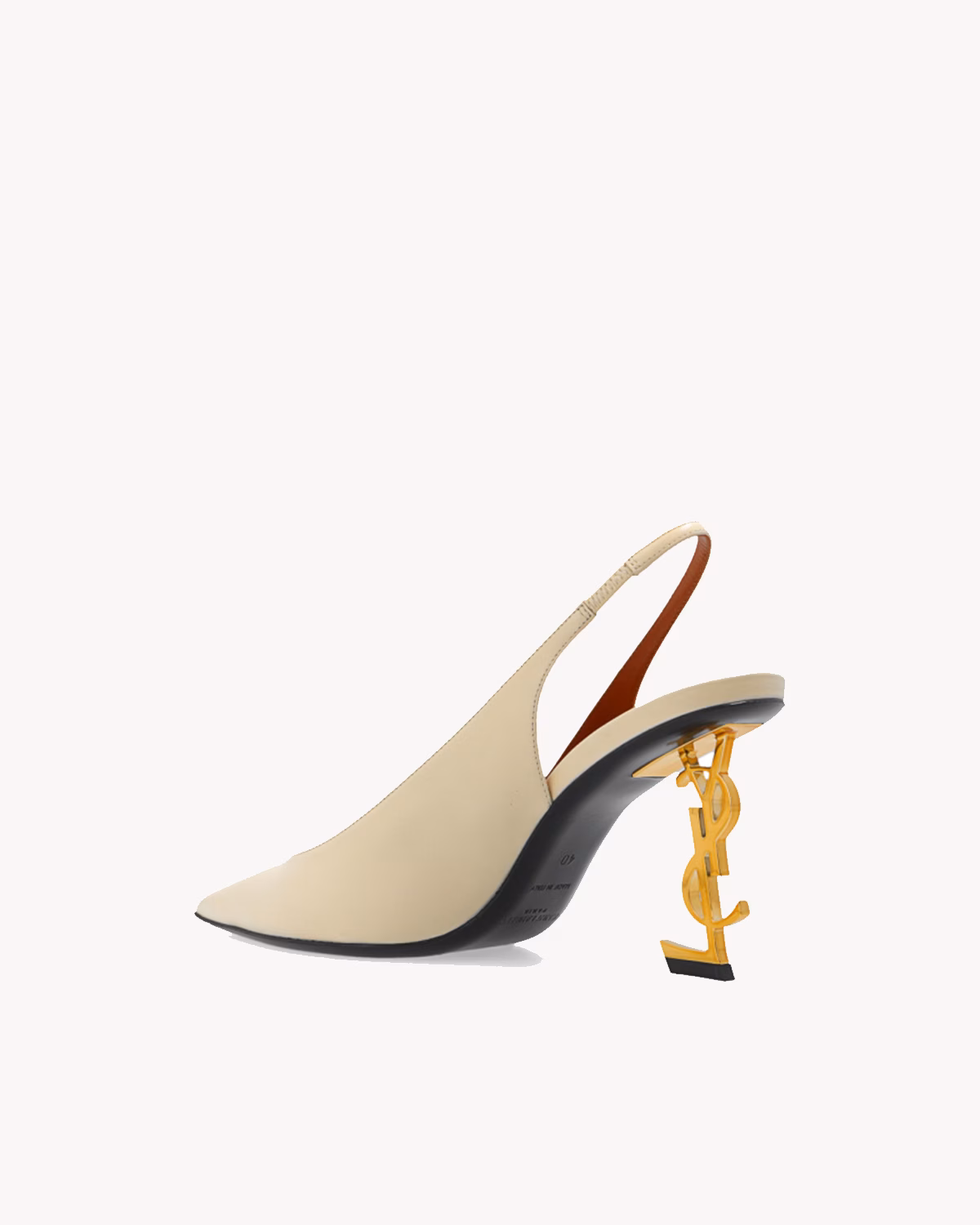 SAINT LAURENT Calfskin Opyum 85 Slingback Pumps 36 Real Beige6