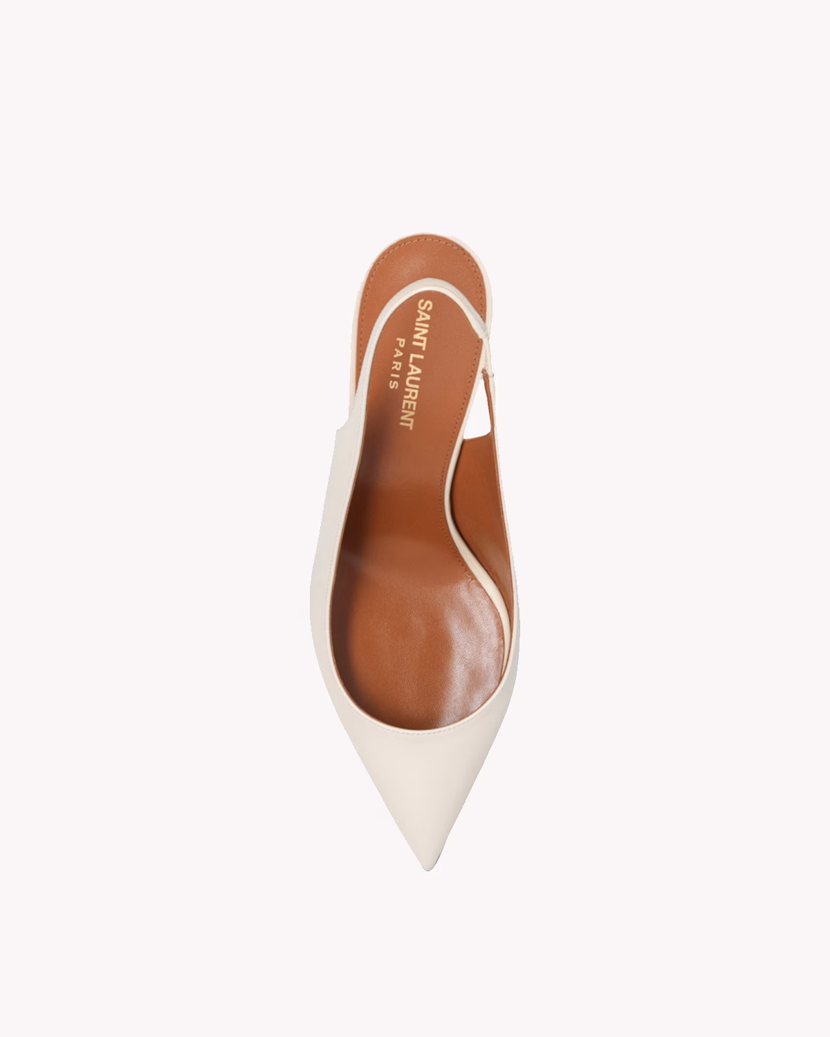 SAINT LAURENT Calfskin Opyum 85 Slingback Pumps 36 Real Beige7