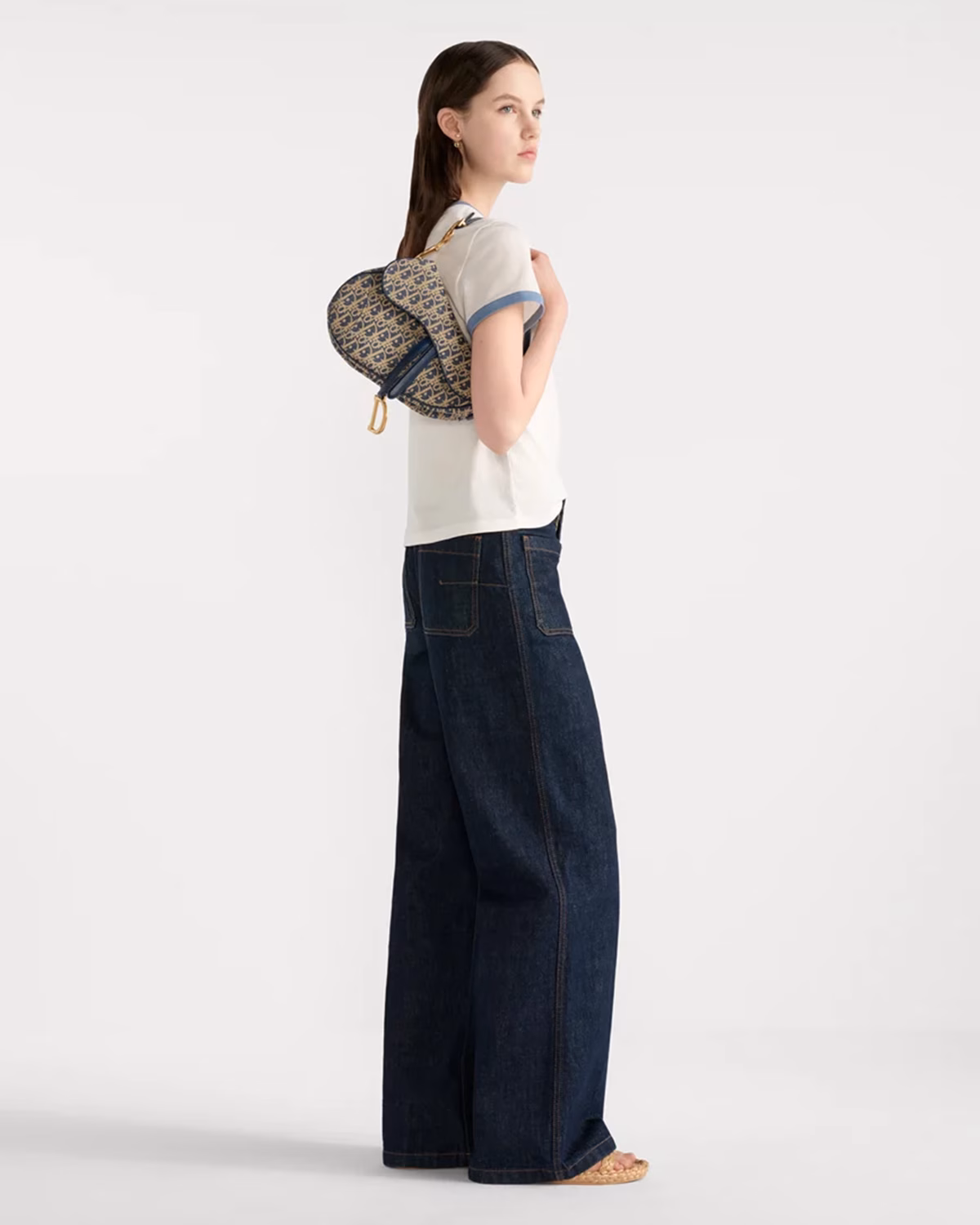 Saddle Bag with Strap Blue Dior Oblique Jacquard3