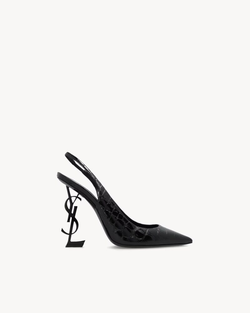 Saint Laurent crystal buckle slingback pumps