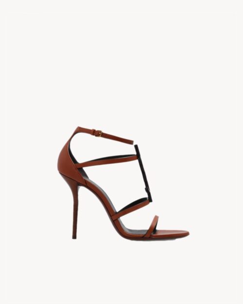 Saint-Laurent-BROWN-‘Cassandra-heeled-sandals