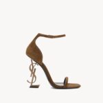 Saint Laurent Opyum YSL-Heel Suede Sandals – Bergdorf Goodman