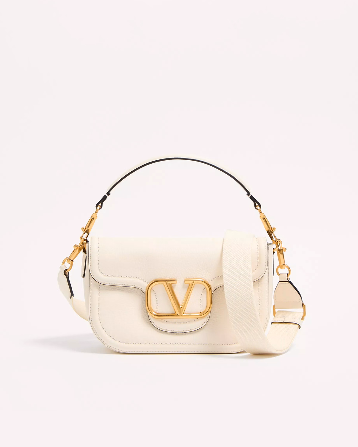 Valentino Garavani Alltime Grainy Calfskin Shoulder Bag