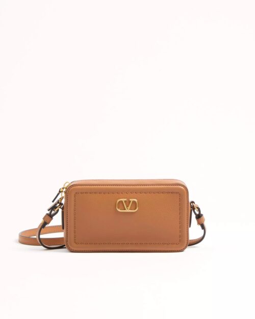 Valentino Garavani Alltime Mini Shoulder Bag In Grainy Calfskin