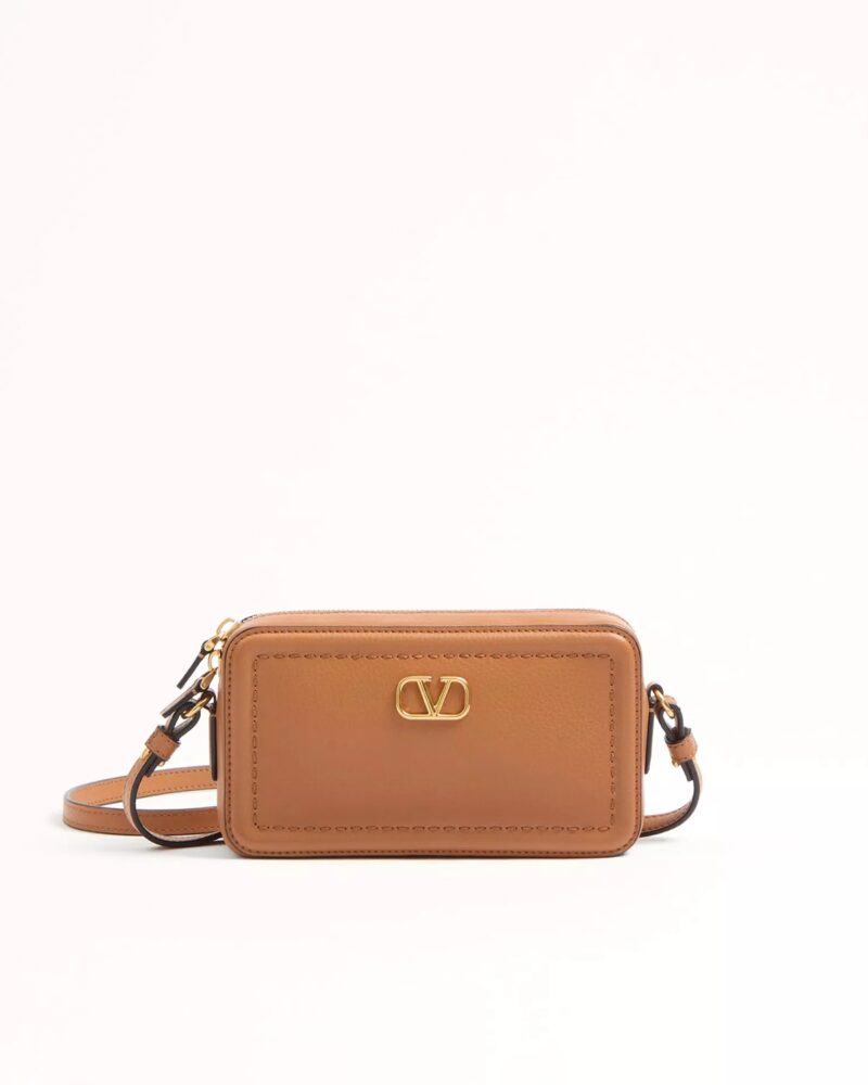 Valentino Garavani Alltime Mini Shoulder Bag In Grainy Calfskin