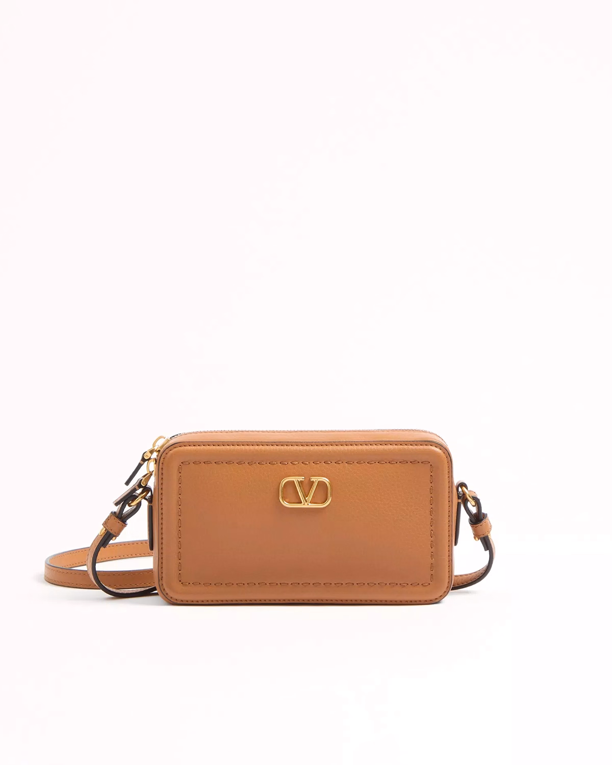 Valentino Garavani Alltime Mini Shoulder Bag In Grainy Calfskin