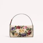 Valentino Garavani Vain Leather-trimmed Beaded Embroidered Tote - Women - Brown Shoulder Bags11