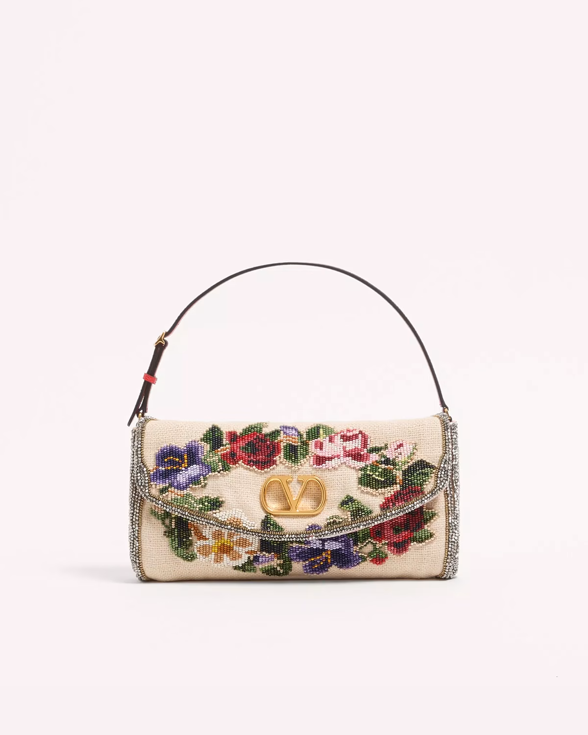 Valentino Garavani Vain Leather-trimmed Beaded Embroidered Tote - Women - Brown Shoulder Bags11