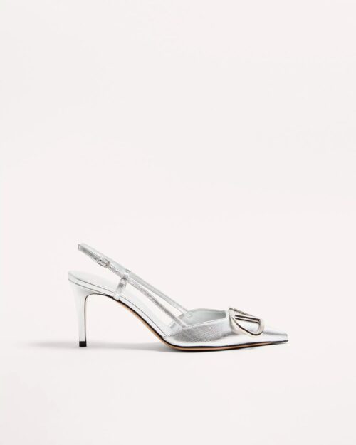 Valentino Garavani VLogo Laminated Nappa Leather Slingback Pumps – 80mm