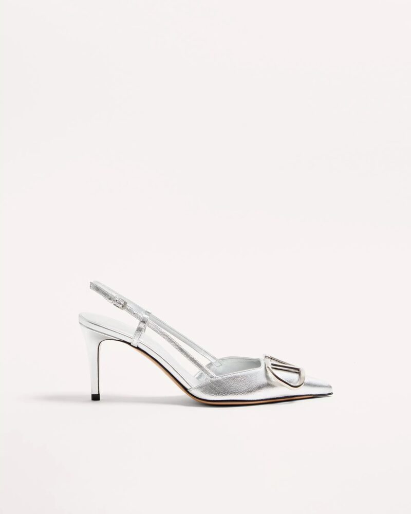 Valentino Garavani VLogo Laminated Nappa Leather Slingback Pumps – 80mm