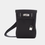 Signature Heritage Backpack PM HAC style in dark navy Caban leather front view