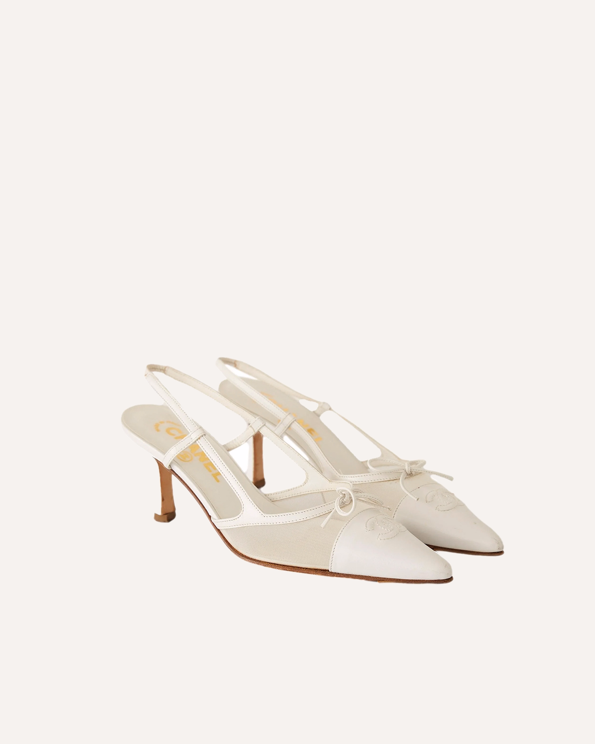 Chanel-White-Logo-Slingback-Heels2