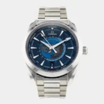 Aqua Terra Worldtimer Summer Blue edition with laser ablated earth map