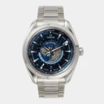 Planet Ocean 600M Chronograph black dial with orange accents front view