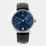 Portugieser 7-Day Automatic blue sunburst dial front view