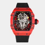 Front view of RM 27-03 Tourbillon in red and yellow Quartz TPT