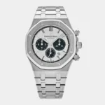 Royal Sports Chronograph silver panda dial stainless steel front view