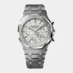 Royal Sports Chronograph silver white dial stainless steel front view
