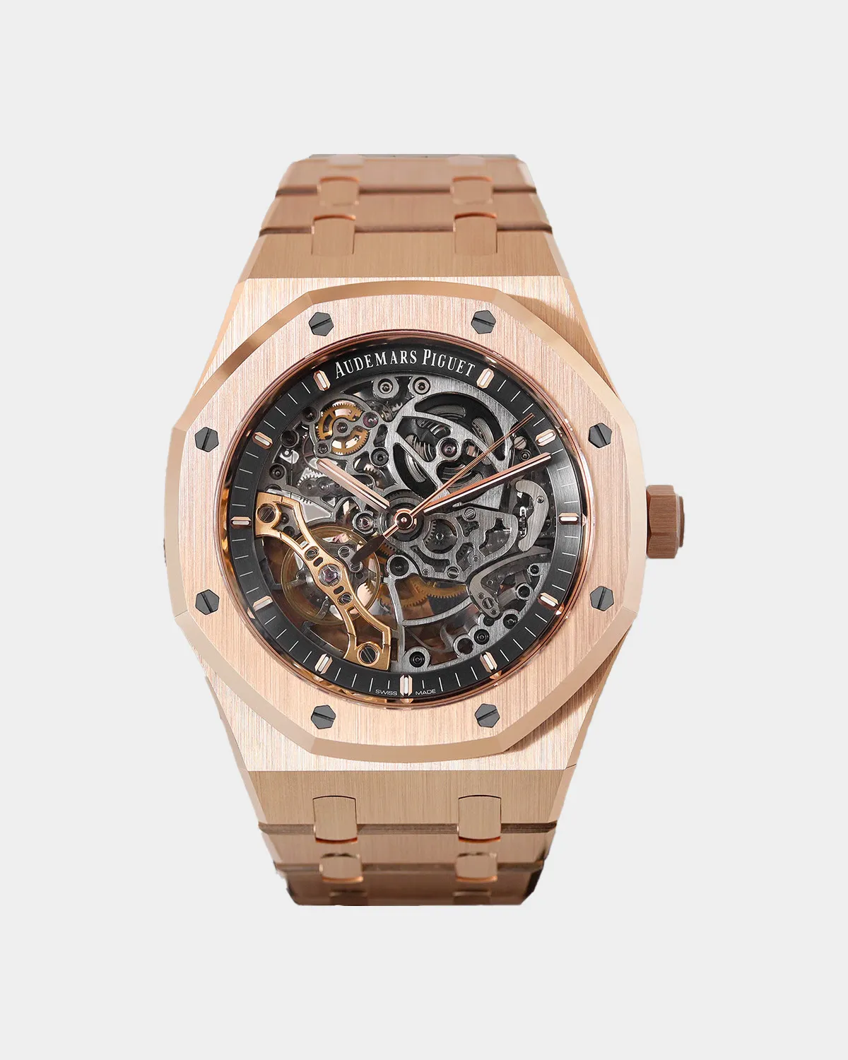 Royal Sports Openworked double balance wheel rose gold front view