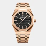 Royal Sports 15400 rose gold case black dial front view