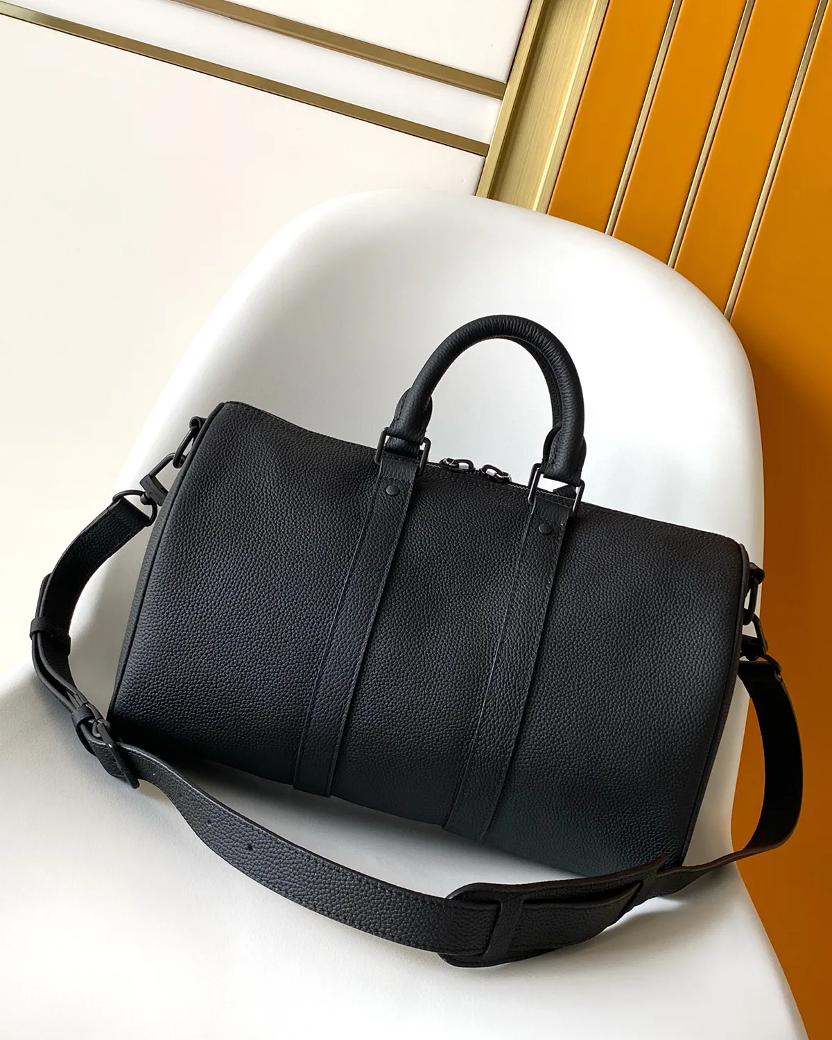 bagladt-signature-mini-boston-bag-sand-toned-monogram-nano-front4