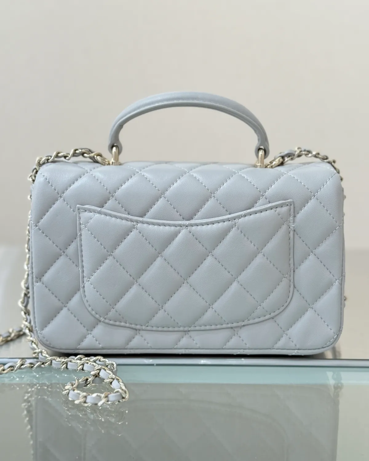 bagladt-signature-adjustable-mini-flap-grey-lambskin-pearl-ball-front3