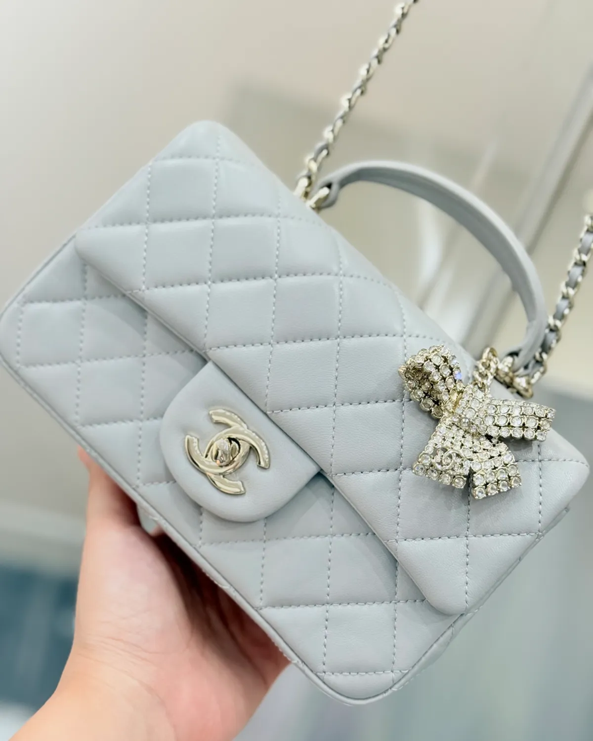 bagladt-signature-adjustable-mini-flap-grey-lambskin-pearl-ball-front7