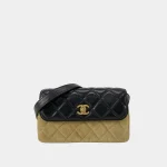 Signature Artisanal Patchwork Flap Bag in mixed leather textures front view