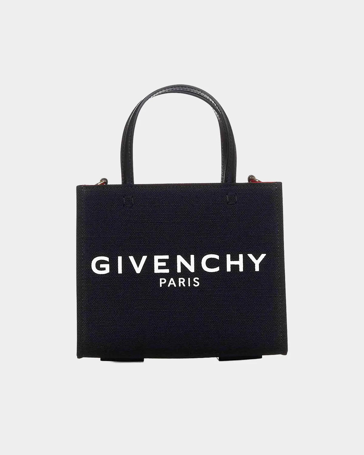 Signature Box Shopper Mini vertical tote in canvas with logo print front view