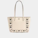 Signature Braided Crossbody Mini bag in white grained leather front view
