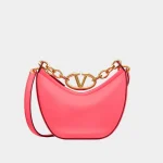 Signature Crescent Chain Hobo Mini in smooth nappa leather front view