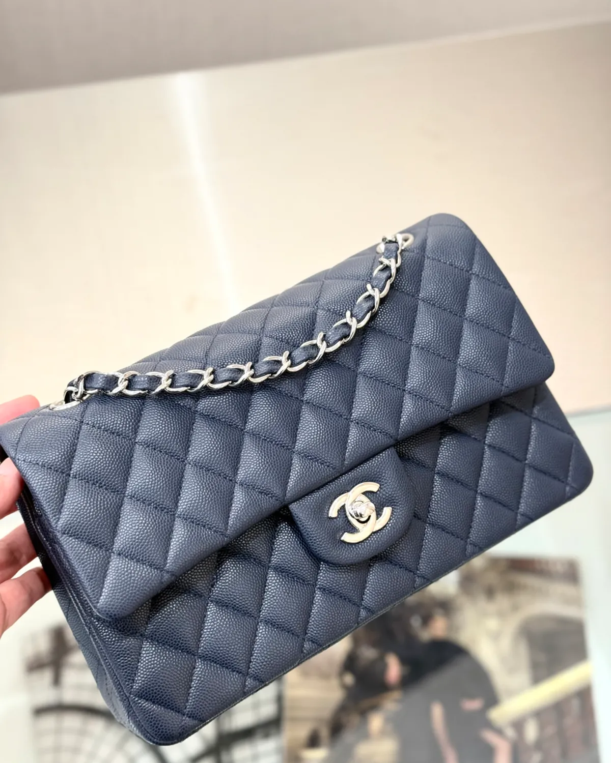 bagladt-signature-elongated-flap-bag-spruce-blue-leather-front5