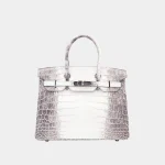 Signature Iconic Tote 30 Himalaya crocodile bag with diamond hardware front view