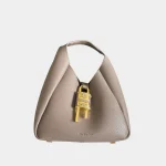 Signature Minimalist Hobo Medium in khaki green leather front view